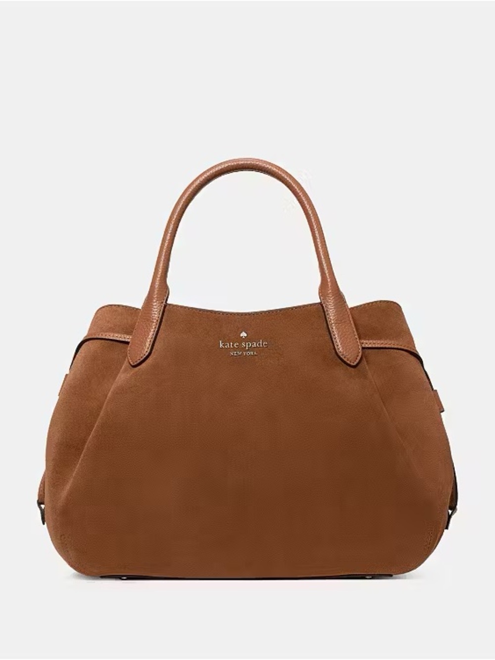 ♠️Kate Spade Dumpling Large Suede Satchel Crossbody Bag, Warm Gingerbread NWT